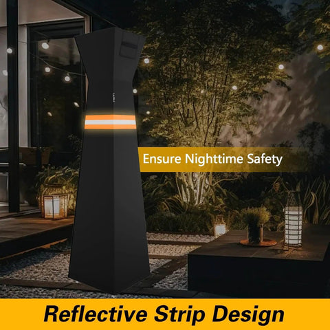 Pyramid Torch Patio Heater Cover with Zipper Storage Bag and Reflective Strip, Heavy Duty 420D Waterproof, Outdoor use.