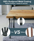 22 Inch Industrial Hairpin Table Legs Set Of Four With 3 Eighths Inch Diameter Beefy Heavy Duty Solid Iron Furniture Legs under wood table