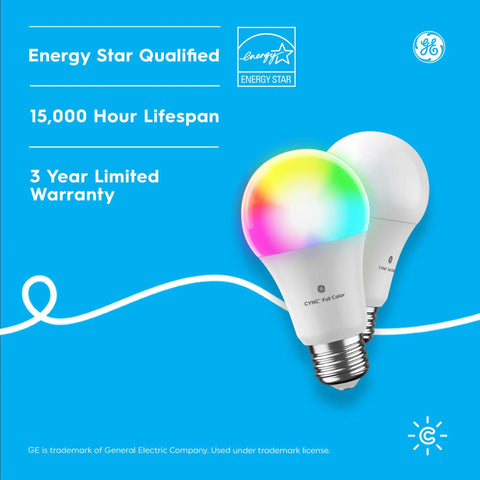 Color Changing A19 Smart LED Light Bulbs With Bluetooth And WiFi, 60W Equivalent, Dimmable, Millions Of Colors, 2 Pack