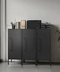 Beefy Heavy Duty 39.5 Inch Metal Storage Cabinet With Magnetic Door Featuring 3 Compartments And 2 Adjustable Shelves for office