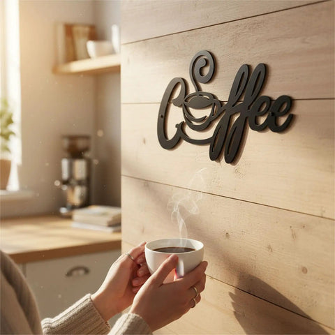 Metal Coffee Bar Sign Rustic Kitchen Wall Decor For Home Cafe Station Vintage Farmhouse Art With Steam Cup Design