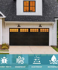 Grey Vinyl Bottom Bead Garage Door Weather Seal 16 Foot Long Keeps Drafts Out And Cold Air In diagram with benefits icons.