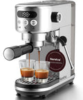 20 Bar Stainless Steel Espresso Machine With LED Display And 1350W Boiler For Home Barista Vibes Compact Yet Powerful Espresso Maker