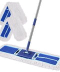 36 Inch Commercial Dust Mop For Quick Dry Dust Cleanup On Hardwood Floors With 59 Inch Extended Handle Heavy Duty Frame Two Mop Pads