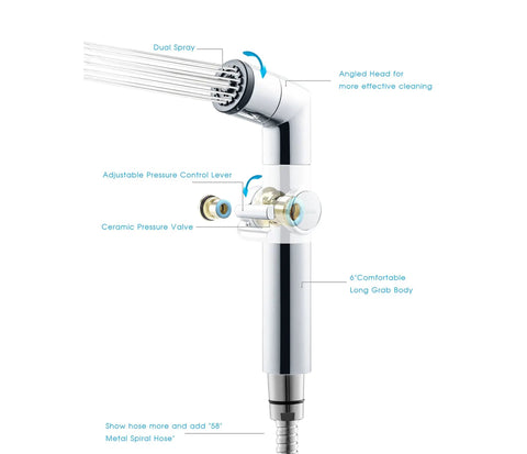 Handheld Bidet Sprayer For Toilet With Adjustable Water Pressure And Dual Spray For Front And Back Cleaning Stainless Steel Hose