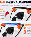 Hella Tough EV Charging Port Cover With Heavy Duty Magnets And Lock Tight Suction for secure attachment with upgraded suction cups.
