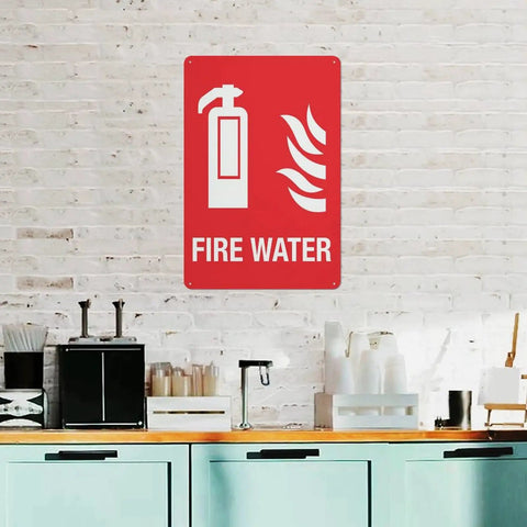 Built Tough Fire Water Supply Caution Sign 8 By 12 Inch No Rust Nonsense Reflective Aluminum Warning Plate With Bold Lettering For Industrial Plant Safety And Utility Zone Setup Daily displayed in a kitchen.