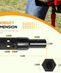 Built Tough Heavy Duty Auger Adapter Converts 2 Inch Female Hex To 2 Inch 9 16 Male Round Shaft For Seamless Post Hole Digger Fitment And Universal Equipment Flexibility That Works Like A Charm For Everyday Outdoor Tasks dimensions chart