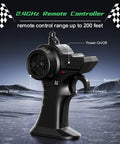 2.4GHz remote controller for Rad All Terrain RC Monster Truck Off Road 2WD Hobby Car with dual rechargeable batteries.
