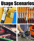 Top Tier Manual Hydraulic Hose Crimping Machine With Seven Quick Change Dies And Magnetic Jaw in various usage scenarios and hose fittings.