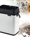 Automatic Electric Portafilter Cleaner And Knock Box For 58mm Espresso Handles with black lid, compact design, ideal for busy baristas.