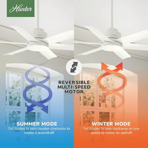 44 Inch Indoor Outdoor Ceiling Fan Without Light For Covered Areas White Finish With Reversible Multi-Speed Motor