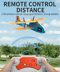 Retro Biplane RC Plane For Kids And Adults With Two Point Four GHz Remote Control Auto Balance Gyro flying outdoors
