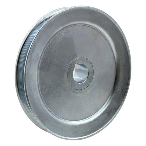 Single Groove V Belt Pulley Seven Eighths Inch Bore Six Inch OD Carbon Steel Zinc Plated With Standard Keyseats For A B 5L 4L V Belts Motor Pulley Wrench Included Durable 1020 Steel Construction