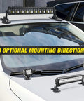 Beefy Universal Magnetic Base Light Bar Mounts With Rubber Boot installed on car hood and roof for LED pod work lights.