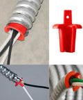 Anti-Short Bushing 5 by 16 Inch FMC Cable Bushing For 14 by 2 And 12 by 2 AC Wire, Plastic Conduit Fitting With Pull Tab, 80 Pack installed on armored cable