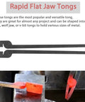 Rapid Tongs Bundle Set With Rivets for Metalworking Flat Jaw Slot Jaw V Bit Scroll and Bolt Tongs handling hot metal stock