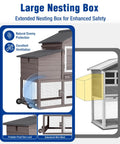 Ultimate Chicken Coop With Run And Wheels For Outdoor Backyard Poultry Hen House With Slide Out Tray Weatherproof Roof