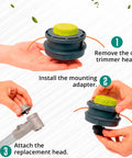 Hands installing Reel Easy Plus Bump Feed Trimmer Head Replacement for Straight Shaft Grass Weed Wacker, 314608005 Compatible with Expand It Attachments.