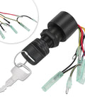 Boat Ignition Switch Replacement For Outboard Motor Control Box With 2 Keys, 3 Position, 6 Wire Connectors, Push Choke Ignition