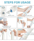 Step-by-step guide for using the Electric Portable Handheld Bidet for Travel and Everyday Hygiene with 2 Wash Modes.