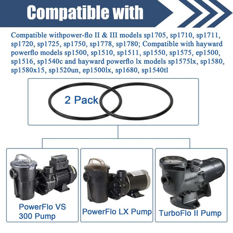 SPX1500P Pool Pump Lid Strainer O Ring Replacement For Hayward Power-Flo Turbo-Flo 1500 Series LX And 1700 Series Pumps, 2 Pack