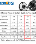 12 Tooth Three Quarter Inch Bore Centrifugal Clutch For 35 Chain Fits Predator 212cc Honda GC GX Sprocket Types Chart