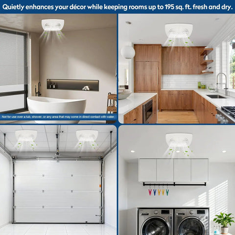 Beefy 8 Inch Bathroom Exhaust Fan With 200 CFM White Vertical Discharge Ceiling Ventilation Fan installed in kitchen, garage, laundry room