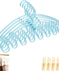 Wave Design Accessory Hangers Closet Storage Rack in blue, designed to hold scarves and belts neatly, prevents tangles.