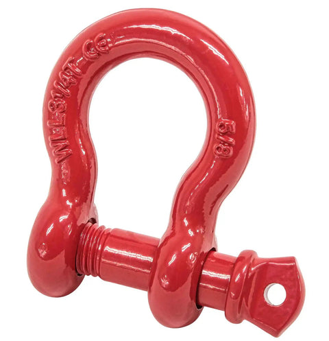 Red Anchor Shackle Forged Carbon Steel With Alloy Screw Pin Five Eighths Inch Beefy Heavy Duty D Ring For Tow Rigging