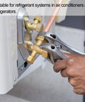 Installing 5 Pcs Flare Connector Set For Three Eighths Inch SAE 45 Degree Brass Pipe Fittings in HVAC system