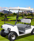 Golf cart with light gray Plush Golf Cart Seat Covers With Thickened Plush Seat Towel Blanket And Non Slip Backing