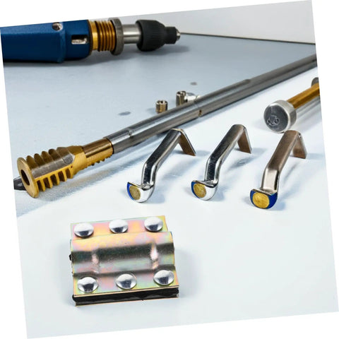Emergency Pipe Fix Clamp Leak Sealer For Fast Home Plumbing Repairs Easy Install Leak Proof Design with tools on a workbench
