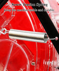 Close-up of screw tension spring on Manual Seed Planter With 6 Nozzles Hand Push Garden Seeder Roller For Precise Sowing And Fertilizing