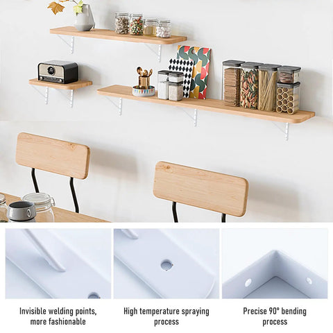 Heavy Duty 10 X 8 Inch Metal Shelf Brackets 90 Degree L Shaped Wall Mounts For Floating Shelves White Rust Resistant With Screws 10 Pack