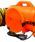Beefy Industrial Com-Pax-Ial Blower Kit With Canister And 8 Inch By 25 Foot Duct Orange Polyethylene Housing 831 CFM 13 HP 115 VAC