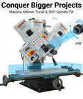 Built Tough Workhorse Benchtop Mini Milling Drilling Machine Featuring Brushless Motor and Precision Mill Drill Lathe with 480mm travel.