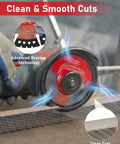 4-1/2 Inch Diamond Multi Purpose Saw Blade 2 Pack For Grinder 7/8 Inch Arbor in use, cutting through material on grinder