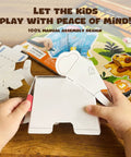 Child assembling elephant from Fun DIY Cardboard Animal Toys 3D Coloring Puzzle Arts And Crafts Kit For Kids Ages 4 To 8 Paint Your Own Paper Model