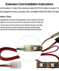 Close-up of 1 Meter WS2812B RGB LED Strip Light Bundle With USB Controller And Extension Cable showing installation steps.