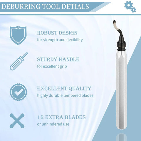 Pro Deburring Tool With 12 HSS Blades For 3D Prints Metal PVC And Plastic Quick Edge Cleanup And Smooth Finishes In Seconds