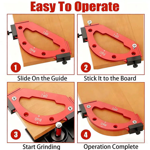 Step-by-step guide for Hella Slick Router Corner Radius Jig Template Kit Solid Aluminum Alloy Guide Fits R10 Through R60 Plus T Sizes.