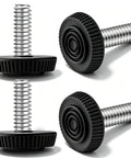 4 Pack 1/4-20 Adjustable Furniture Levelers Galvanized Steel Screw-In Leveling Feet for table, chair, and cabinet legs