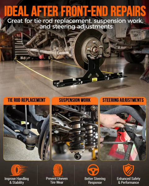 Wheel Toe Alignment Tool Kit For The Backyard Gearhead Featuring Heavy Duty Stainless Steel Toe Plates And Dual Tape Measures For Instant Front End Checks On Cars Trucks SUVs To Keep Your Chassis Dead Nuts Aligned And Tracking Perfect