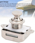 Push Button Cabinet Latch For RVs And Yachts, Zinc Alloy Cupboard Door Lock With Screws And Spare Cap, Pearl Nickel Finish