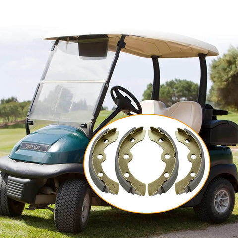 Brake Shoes And Spring Kit For Club Car DS GE 1995 And Up And Precedent Golf Carts With Automatic Adjust Brakes beside a golf cart