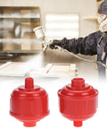 Person using spray gun with 10 Pack Disposable Mini Air Water Trap Filters With 1/4 Inch Threads For Spray Guns, Paint Sprayers, and Air Tools