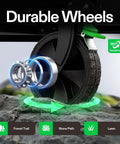 Heavy Duty Collapsible Folding Wagon With 350 Lb Haul Capacity featuring silent universal wheels for various terrains.