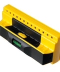ProSensor 710 Plus Stud Finder With 13 Sensors in yellow-black, showing bubble level and LED display, USA made for wood and metal scanning.