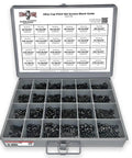 Pro Grade Alloy Steel Cup Point Allen Socket Set Screw Kit In Black Oxide Finish, 1441 Piece Assortment With Durable Tray